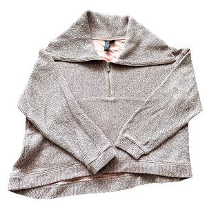 Sweaty Betty Restful Boucle Womens Radiant Half Zip Sweatshirt Pink Marl-Small